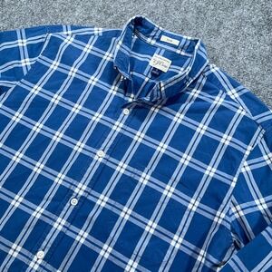 J.Crew Shirt Mens L Blue‎ Plaid Button Down Long Sleeve Slim Fit 100% Cotton